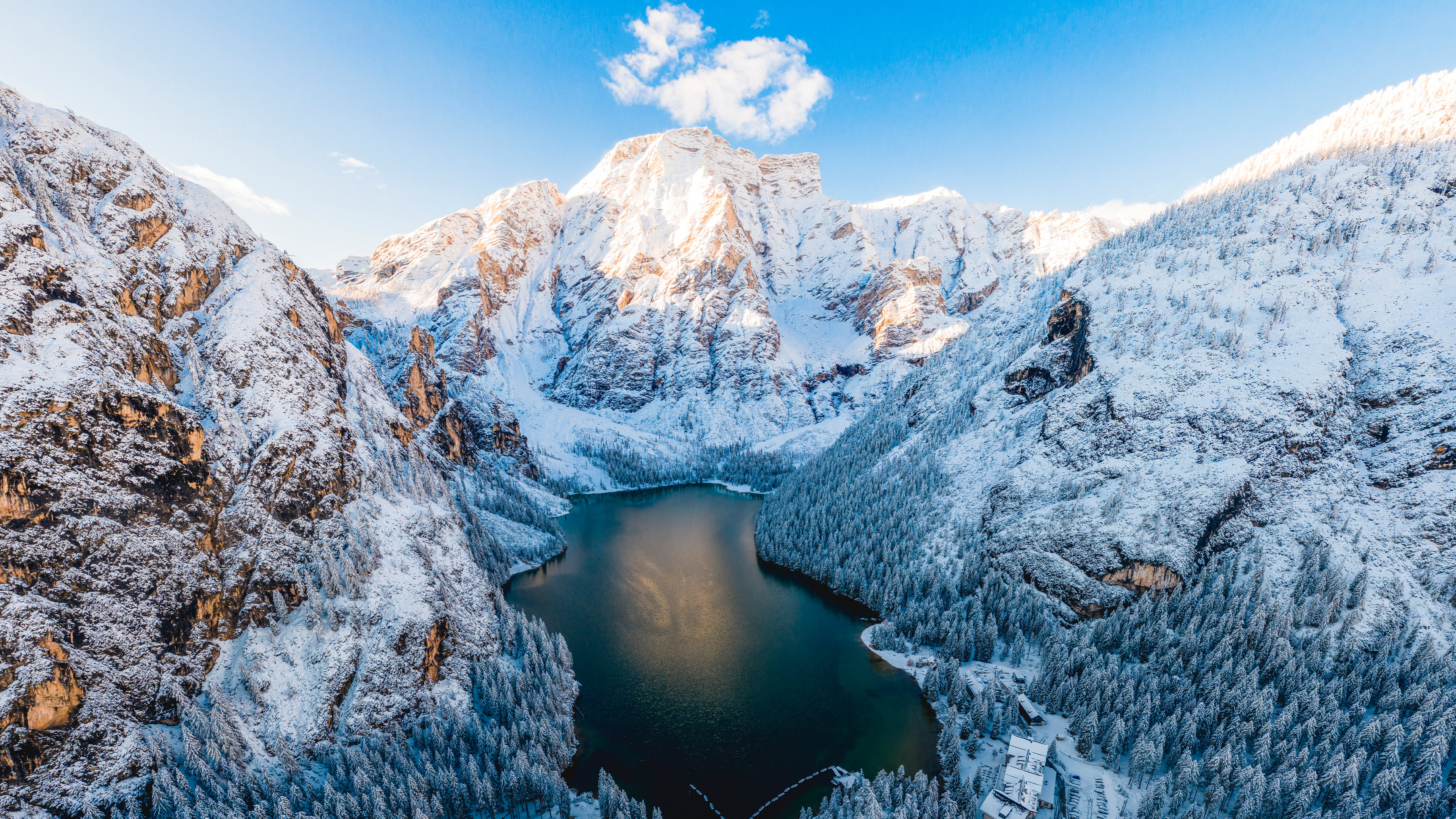 The Pragser Wildsee in the Dolomites, South Tyrol, Italy