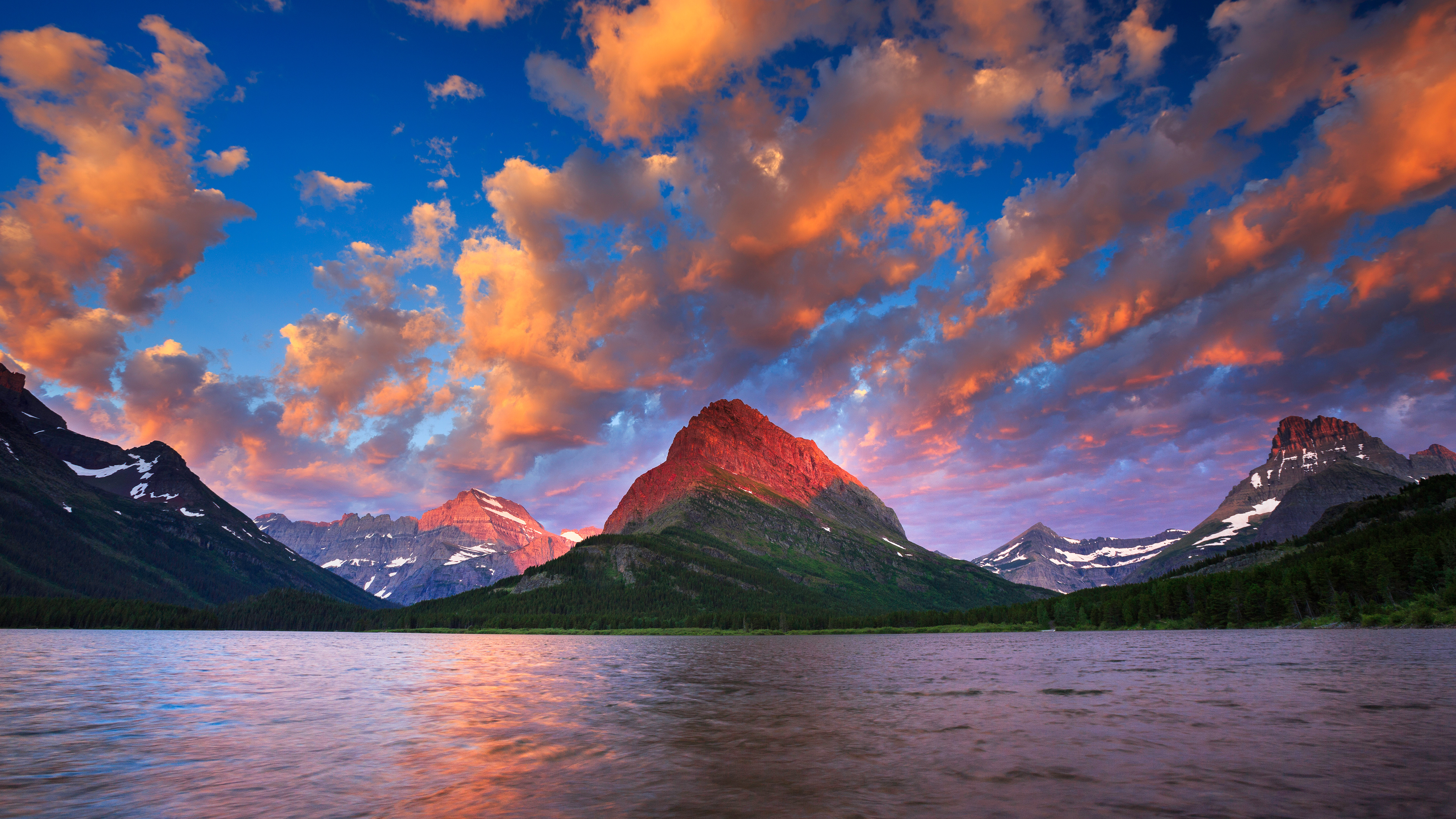 Sunrise over Swiftcurrent Lake, Glacier National Park, Montana