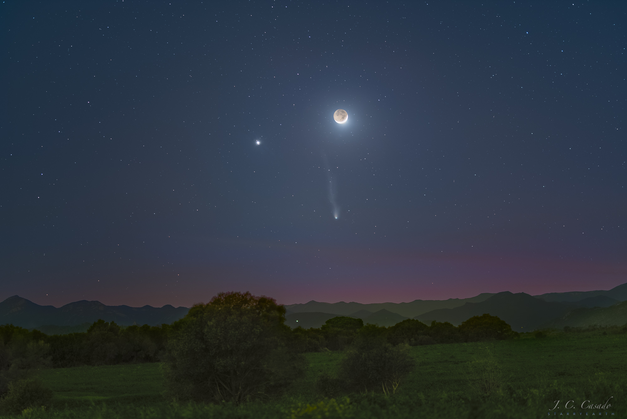 Comet, Planet, Moon